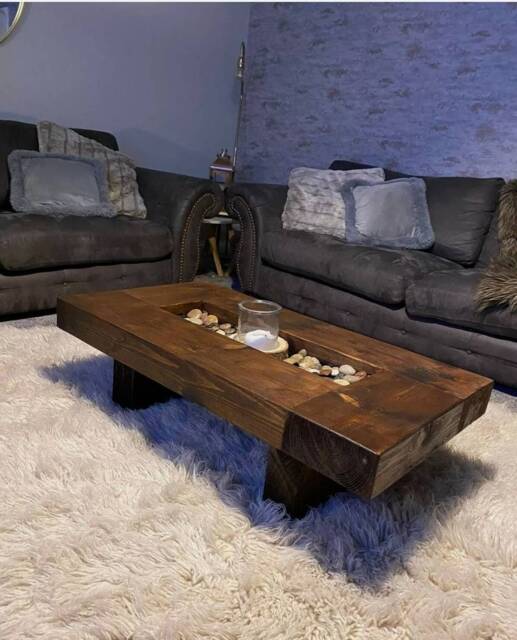 Rustic Handmade Solid Wood Sleeper Coffee Table Xtra Large - image 1
