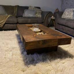 Rustic Handmade Solid Wood Sleeper Coffee Table Xtra Large - thumbnail 2