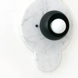 Cararra Marble & Black Vanity Sconce Light Bathroom Fixture White Foyer Kitchen Lighting Hallway Lamp - thumbnail 4