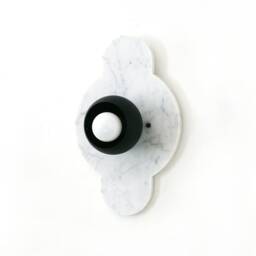 Cararra Marble & Black Vanity Sconce Light Bathroom Fixture White Foyer Kitchen Lighting Hallway Lamp - thumbnail 2