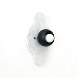 Cararra Marble & Black Vanity Sconce Light Bathroom Fixture White Foyer Kitchen Lighting Hallway Lamp - thumbnail 3