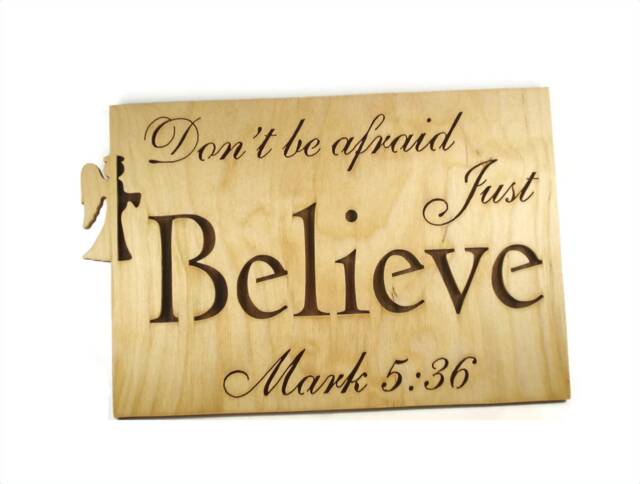 Mark 536 Believe Bible Passage Wall Hanging Plaque Handmade By Kevskrafts - image 1