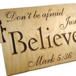 Mark 536 Believe Bible Passage Wall Hanging Plaque Handmade By Kevskrafts - thumbnail 3