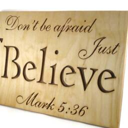 Mark 536 Believe Bible Passage Wall Hanging Plaque Handmade By Kevskrafts - thumbnail 2