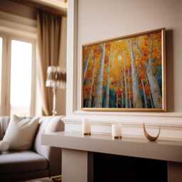 Gustav Klimt Abstract Wall Art, Landscape Painting, Unframed Geometric Forest Living Room Decor - thumbnail 2