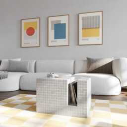 End Table. Night Regiment. White Tile Bedside Home Decor - thumbnail 3