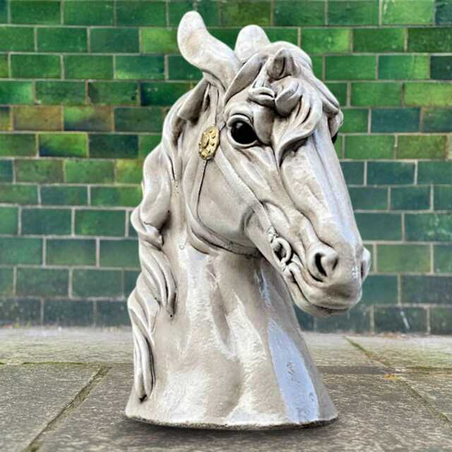 Stone Horse Head Statue Concrete Bust Decor Equestrian Garden Sculpture Stable Ornament Cement Art Gift Handmade - image 1