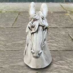 Stone Horse Head Statue Concrete Bust Decor Equestrian Garden Sculpture Stable Ornament Cement Art Gift Handmade - thumbnail 4