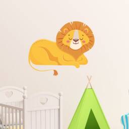 Lion Wall Decal, Watercolor Nursery Decor, Kids Playroom Art