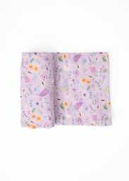 Baby Girl Floral Swaddle Blanket, Lavender Bumble Bees Swaddle Super Soft Bamboo & Cotton Blend, Newborn