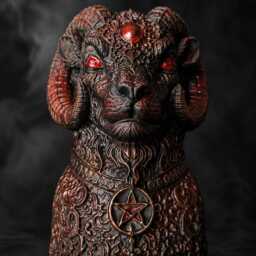 Gothic Ram Planter - Cast Stone Head Plant Pot Occult Blood Moon Decor Witchy Home Handmade UK - thumbnail 3