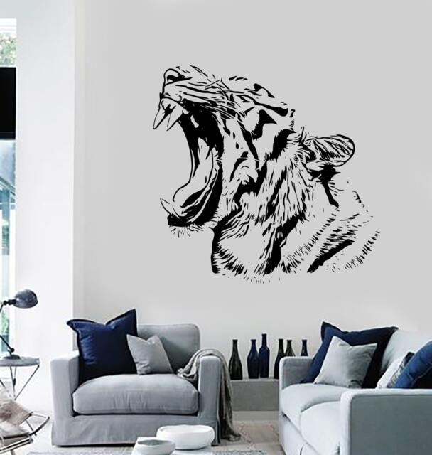 Wall Stickers Tiger Roar Head Jungle Africa Ethnic Decor Art Mural 1456Dz - image 1