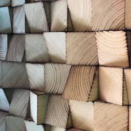 Reclaimed Wood Wall Art - Ombre Sound Diffuser, Bronze & Blue - thumbnail 2
