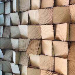 Reclaimed Wood Wall Art - Ombre Sound Diffuser, Bronze & Blue - thumbnail 3