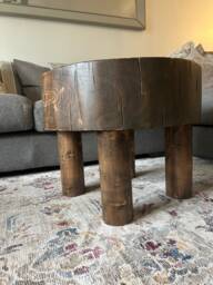 Chunky Log End Table, Handmade Rustic Wood Side Table - thumbnail 1