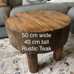 Chunky Log End Table, Handmade Rustic Wood Side Table - thumbnail 2