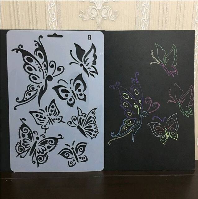 Batterfly Stencil - Diy Decor Scrapbooking Stencil Craft Painting Wall - 13410-A - image 1