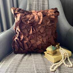 "Decorative Brown Pillow Cover For Bed 24""x24""/26""x26" - thumbnail 2