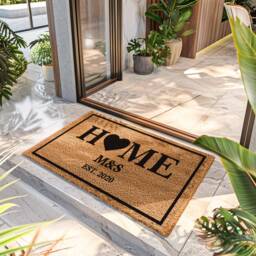 Custom Home With Initials & Est Date Realtor Doormat - Coir Welcome Mat Decor Housewarming Closing - thumbnail 1