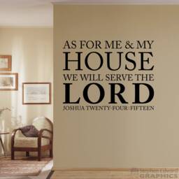 Joshua 2415 Wall Decal - As For Me & My House We Will Serve The Lord Vinyl Christian Decor Bible Verse Quote Ver. 2 - thumbnail 1
