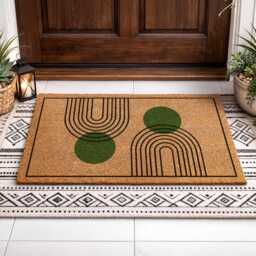 Boho Geometric Doormat - Modern Double Arch Welcome Mat - thumbnail 3