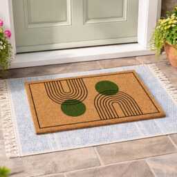 Boho Geometric Doormat - Modern Double Arch Welcome Mat - thumbnail 2