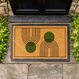Boho Geometric Doormat - Modern Double Arch Welcome Mat - thumbnail 4