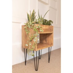 Reclaimed Wood Indoor Planter With Hairpin Legs - Handmade Storage Unit - thumbnail 2