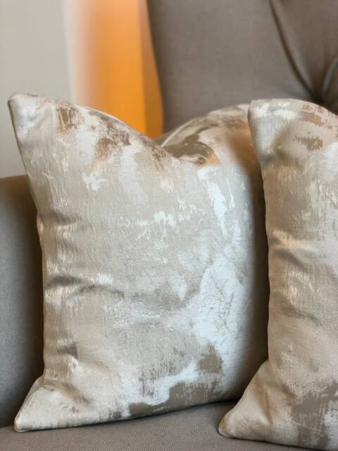 Handmade Champagne Metallic Cushion Cover Luxury Home Decor - image 1