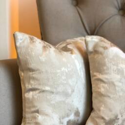 Handmade Champagne Metallic Cushion Cover Luxury Home Decor - thumbnail 3