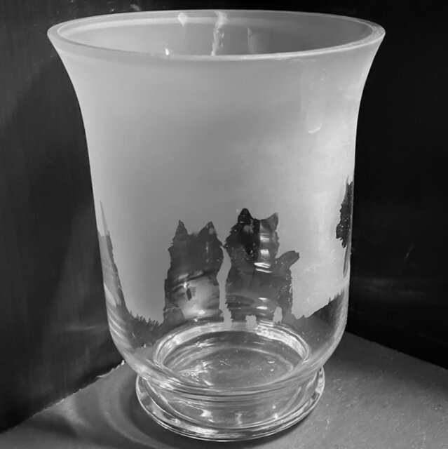 Cairn Terrier Frieze Clear Glass Vase - 14.5cm, Boxed - image 1