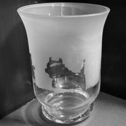 Cairn Terrier Frieze Clear Glass Vase - 14.5cm, Boxed - thumbnail 2