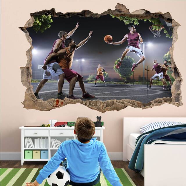 Basketball Players Wall Sticker Mural Decal Print Art Kids Bedroom Decor Sports Gd5 - image 1