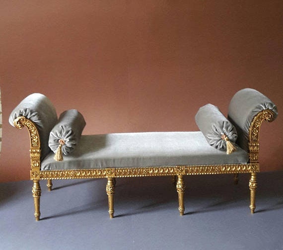 Window Bench Seat Cushion Cover , Grey Velvet Cushion, 42x 15x4 , Daybed Mattress , Any Size, Many Colors