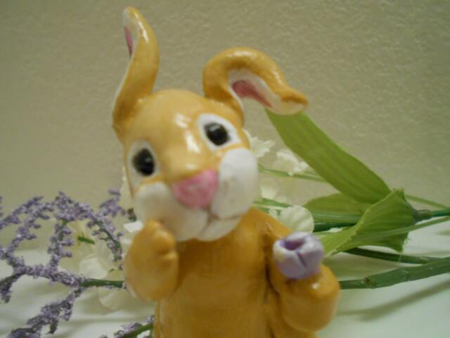 Ooak Art Handmade Pure Sculpt Easter Bunny - image 1