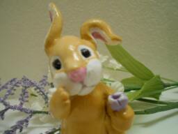Ooak Art Handmade Pure Sculpt Easter Bunny - thumbnail 1
