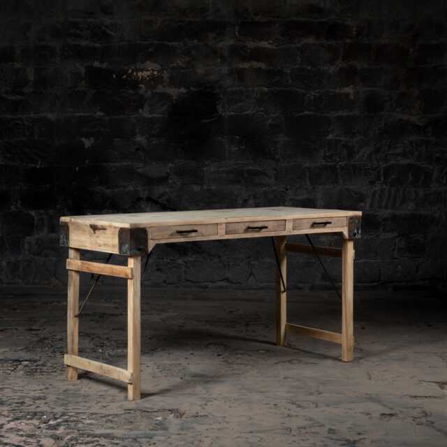 Handmade Reclaimed Wood Desk With Drawer - Rustic Console Table - image 1