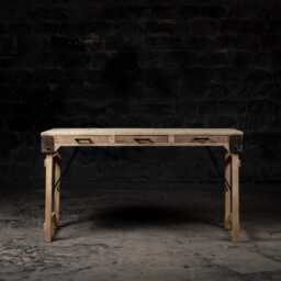 Handmade Reclaimed Wood Desk With Drawer - Rustic Console Table - thumbnail 3