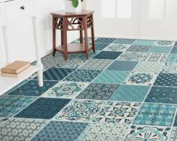 Portugal Classic Taco Tiles Vinyl Flooring, Blue Art Floor, White Baby Shower Ideas, Patchwork Ideas For Work, Homecoming Proposal