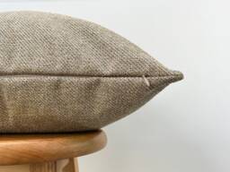 Beige Linen Pillow Cover Neutral Scandi Throw Cushion, Euro Sham - Lumbar - Duties Paid Usa - thumbnail 1