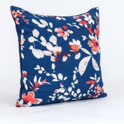 Vern Yip Floral Pillow Cover, Navy Blue Red Linen - thumbnail 2