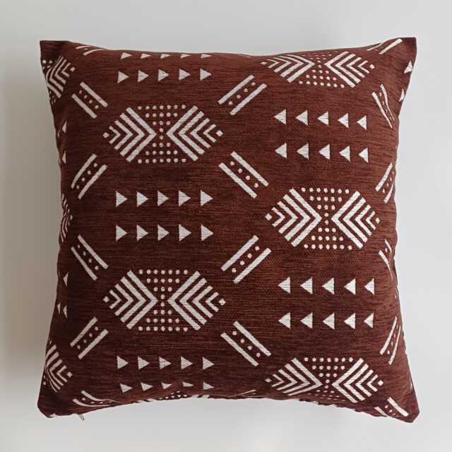 Moroccan Velvet Cushion Cover, Handmade Brocade Deep Brown Pillow Case, Decorative 20''x20''/50x50 cm - image 1