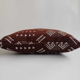 Moroccan Velvet Cushion Cover, Handmade Brocade Deep Brown Pillow Case, Decorative 20''x20''/50x50 cm - thumbnail 3