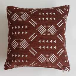 Moroccan Velvet Cushion Cover, Handmade Brocade Deep Brown Pillow Case, Decorative 20''x20''/50x50 cm - thumbnail 4