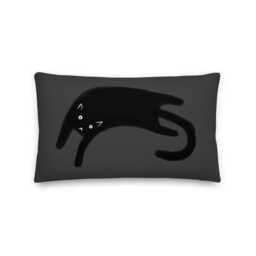 Throw Pillow Black Cat Home Decor Folk Art Modern Abstract Gothic Print Quirky Whimsical Cute Housewarming Birthday Gifts For People - thumbnail 2