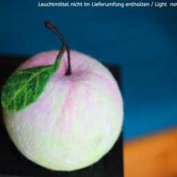 Pink Felted Apple. Night Light For Children's Room - thumbnail 2