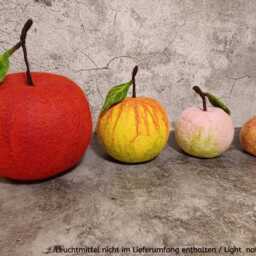 Pink Felted Apple. Night Light For Children's Room - thumbnail 4