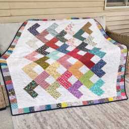 Bright Angles Quilt Pattern - Modern Geometric Scrappy Throw - PDF Download - thumbnail 3