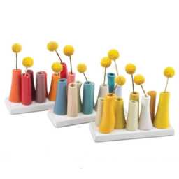 Set Of 8 Mustard Tube Bud Vases - thumbnail 2