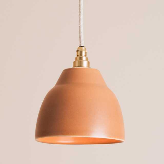 Small Terracotta Element Pendant Light in Ceramic & Brass/Nickel - image 1